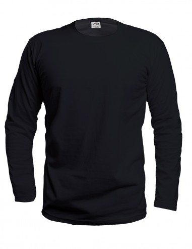 T-Shirt en Soie Manches Longues inSilk Silkbasics Noir