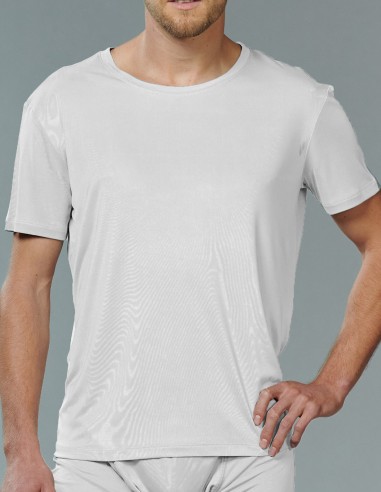 T-Shirt en Soie Col Rond inSilk Silkbasics Blanc